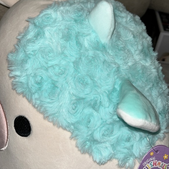 ON HOLD 🐮 Squishmallows Clint the Easter Cow FTM 12” Light Blue Rosette Fuzz NWT - Picture 4 of 5
